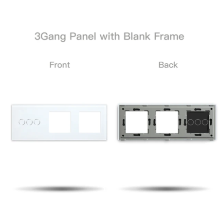 Рамка комбинированная 2 поста с трехклавишным сенсорным выключателем CORKER / стекло / белый