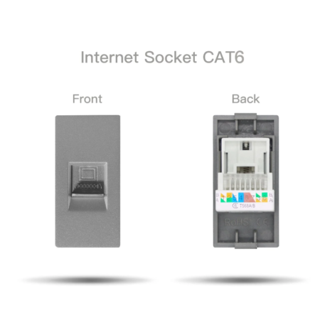 Механизм розетки CORKER 1/2 Rj-45 CAT6 компьютер / серый