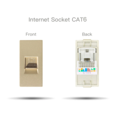 Механизм розетки CORKER 1/2 Rj-45 CAT6 компьютер / золотой
