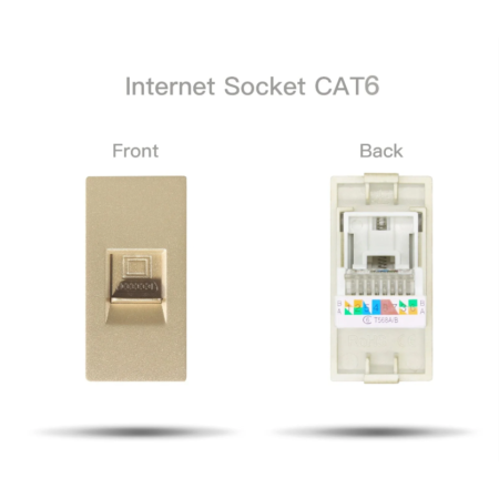 Механизм розетки CORKER 1/2 Rj-45 CAT6 компьютер / золотой