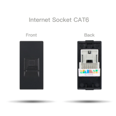 Механизм розетки CORKER 1/2 Rj-45 CAT6 компьютер / черный