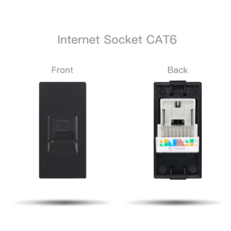 Механизм розетки CORKER 1/2 Rj-45 CAT6 компьютер / черный