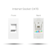 Механизм розетки CORKER 1/2 Rj-45 CAT6 компьютер / белый