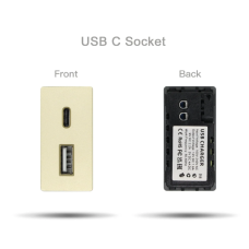 Механизм розетки CORKER 1/2 USB + TYPE-C 2.4А / золотой
