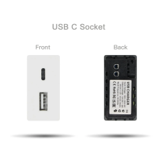 Механизм розетки CORKER 1/2 USB + TYPE-C 2.4А / белый