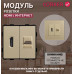 Комбинированная розетка CORKER HDMI + Интеренет RJ-45, без рамки / золотой