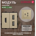 Комбинированная розетка CORKER HDMI + 2 USB, без рамки / золотой