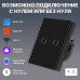 Умный сенсорный WiFi выключатель CORKER двухклавишный 1000 Вт / стекло / черный. Работает с Алисой и Smart life