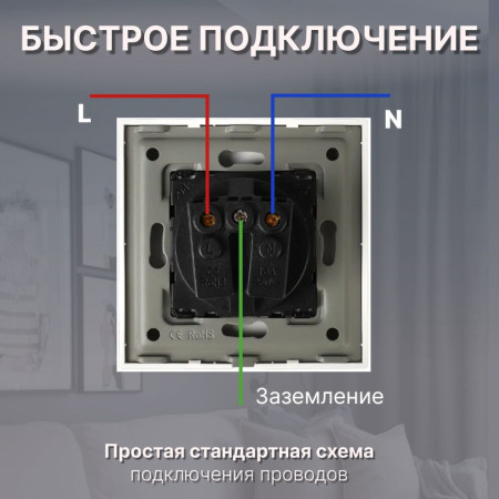 Умная встроенная WiFi розетка CORKER / белый
