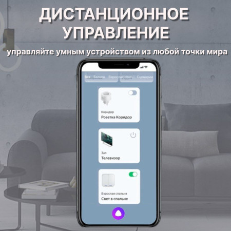 Умная встроенная WiFi розетка CORKER / серый