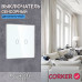 Сенсорный выключатель CORKER двухклавишный с подсветкой 300 Вт / стекло / белый
