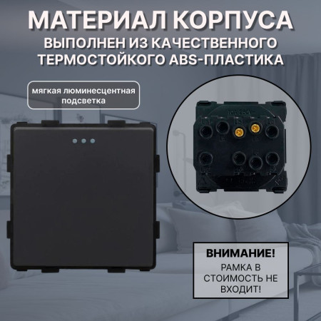 Механический одноклавишный выключатель CORKER (1 клавишный) / черный