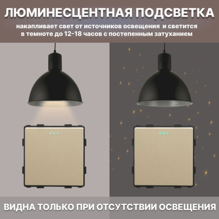 Механический одноклавишный выключатель CORKER (1 клавишный) / золотой