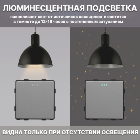 Механический одноклавишный выключатель CORKER (1 клавишный) / серый