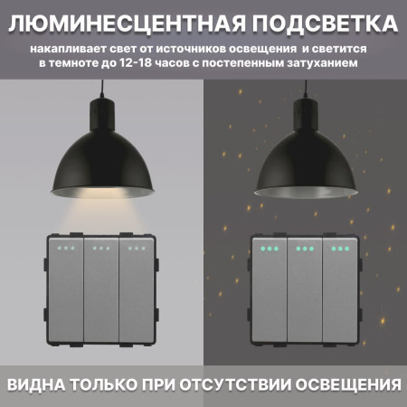 Механический трехклавишный выключатель CORKER (3 клавишный) / серый