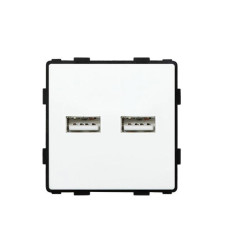 Механизм розетки CORKER 3.1A Usb / белый