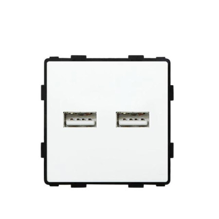 Механизм розетки CORKER 3.1A Usb / белый
