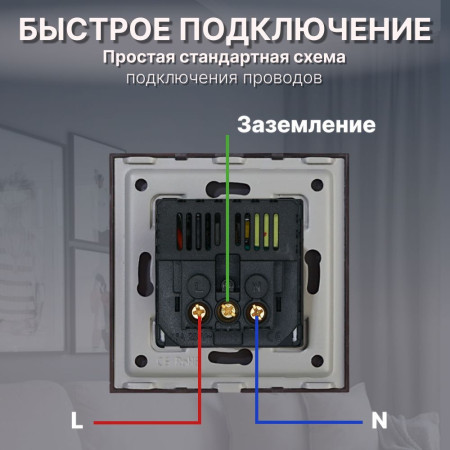 Розетка CORKER с двумя USB с заземлением и защитными шторками, без рамки / черный