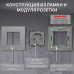 Розетка CORKER с двумя USB с заземлением и защитными шторками, без рамки / серый