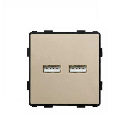 Механизм розетки CORKER 3.1A Usb / золотой
