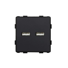 Механизм розетки CORKER 3.1A Usb / черный