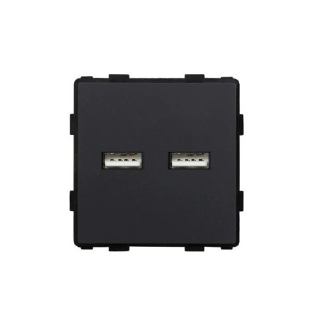 Механизм розетки CORKER 3.1A Usb / черный